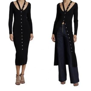 Cinq a Sept Aaliyah Crystal Button long cardigan dress